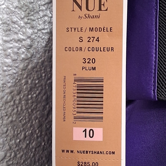 NWT Nue By Designer Shani Plum Satin Sleeveless Formal Dress  Size 10 - Picture 16 of 16